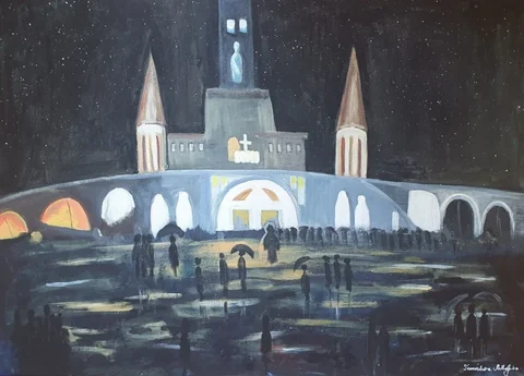 Slika „Poslije kiše” — Akril na platnu · 50 × 70 cm · Zagreb, 2024.