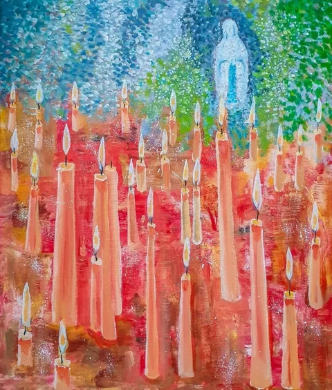 Slika „Svjetlost” — Akril na platnu · 70 × 50 cm · Zagreb, 2024.